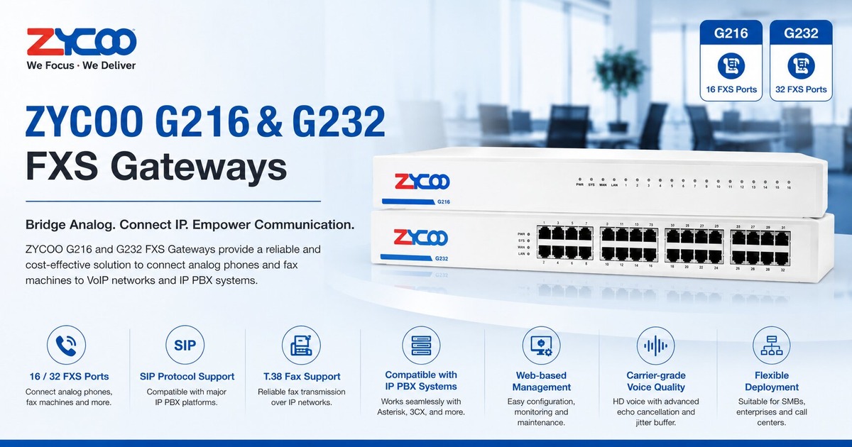 How Zycoo G216 and G232 FXS Gateways Modernize Your Business Phone System